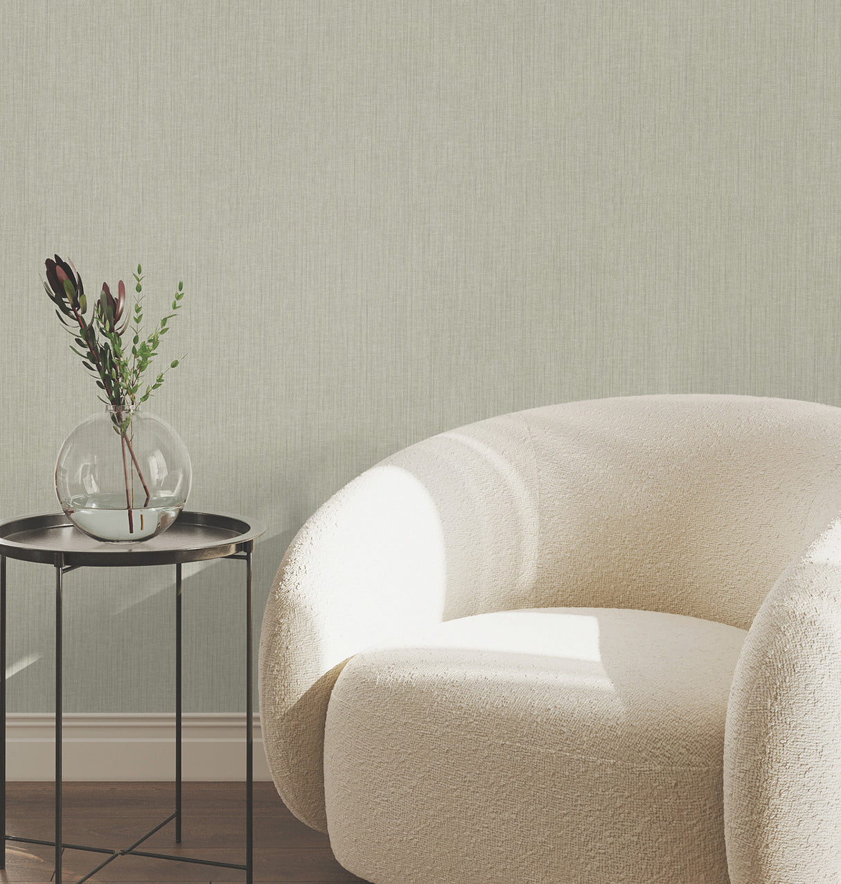 York Wallcoverings UW1056N Silk Spun Sage Tactile Stripe Wal