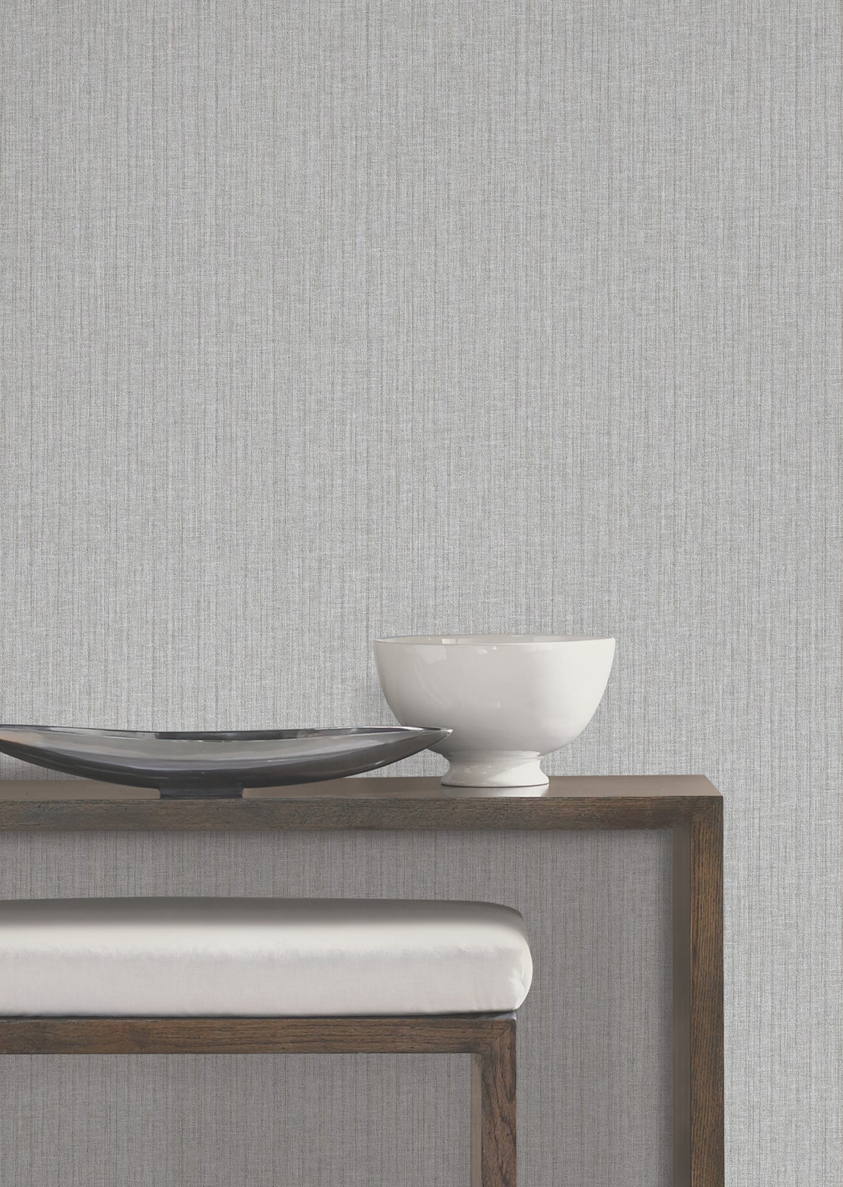 York Wallcoverings UW1057N Silk Spun Light Grey Tactile Stri