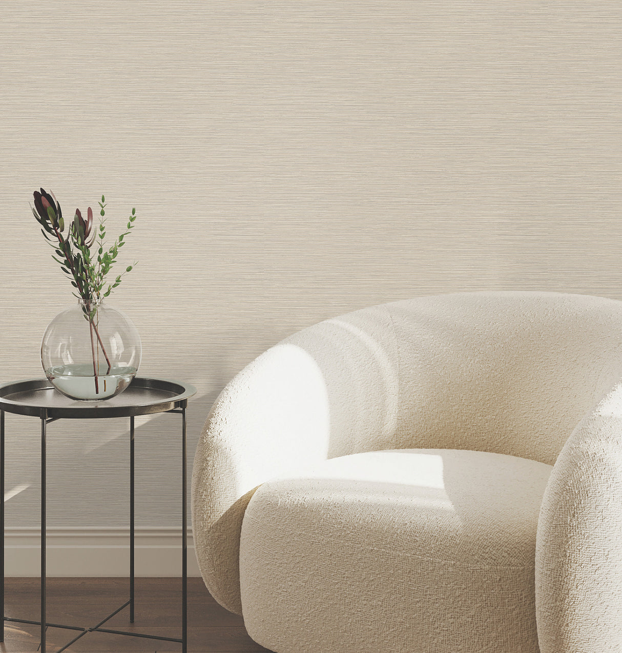 York Wallcoverings UW1074N Oasis Neutral Faux Grasscloth Wal