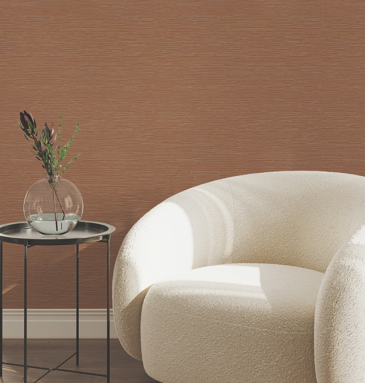 York Wallcoverings UW1076N Oasis Rust Faux Grasscloth Wallpa