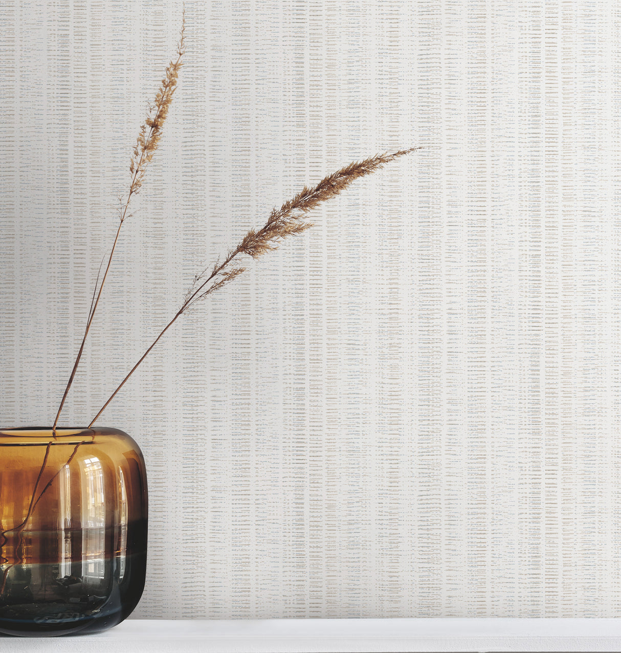 York Wallcoverings UW1089N Line In The Sand White Woven Stri