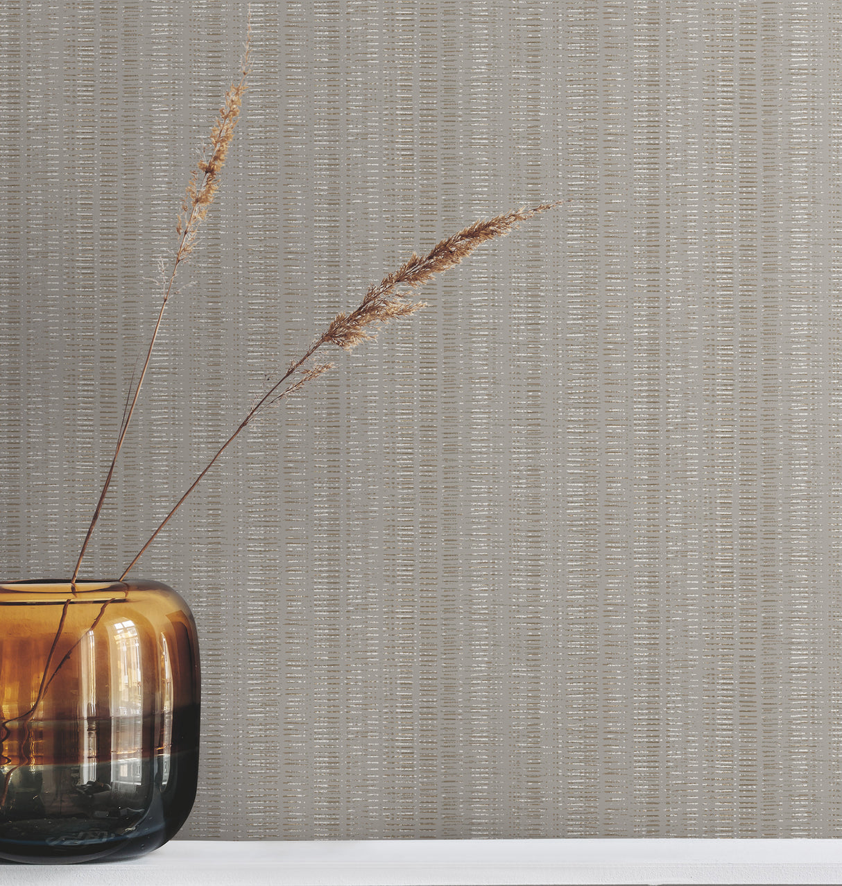 York Wallcoverings UW1095N Line In The Sand Taupe Woven Stri