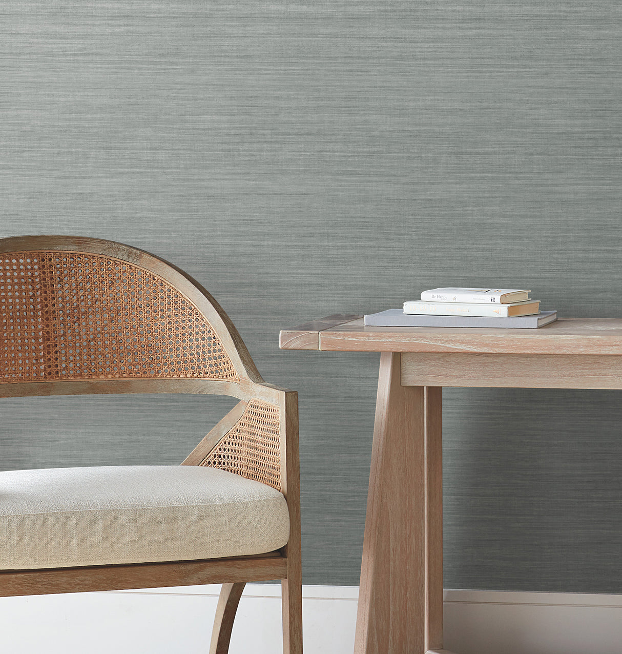 York Wallcoverings UW1106N Silk Essence Slate Faux Fabric Wa
