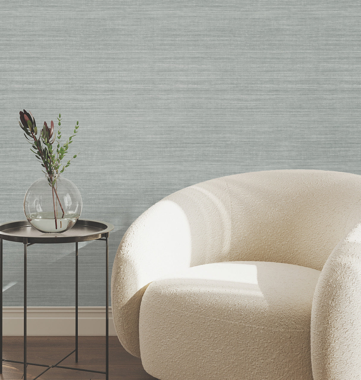 York Wallcoverings UW1106N Silk Essence Slate Faux Fabric Wa