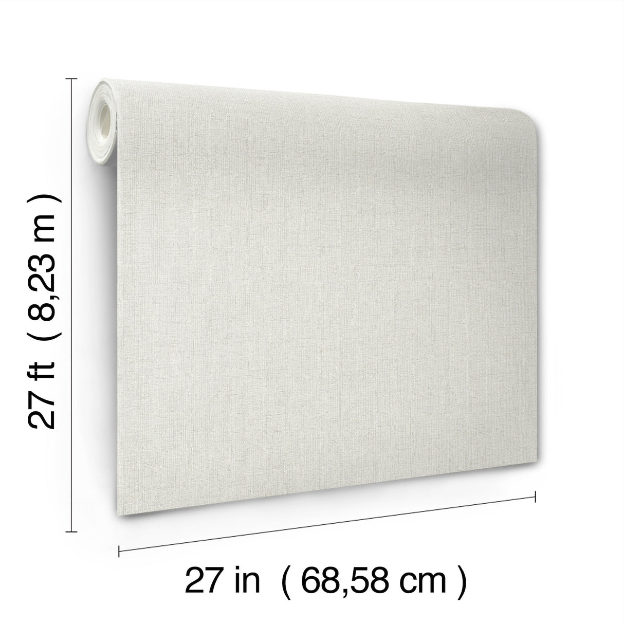 York Wallcoverings UW1125N Heathered Linen Off-White Faux Fa
