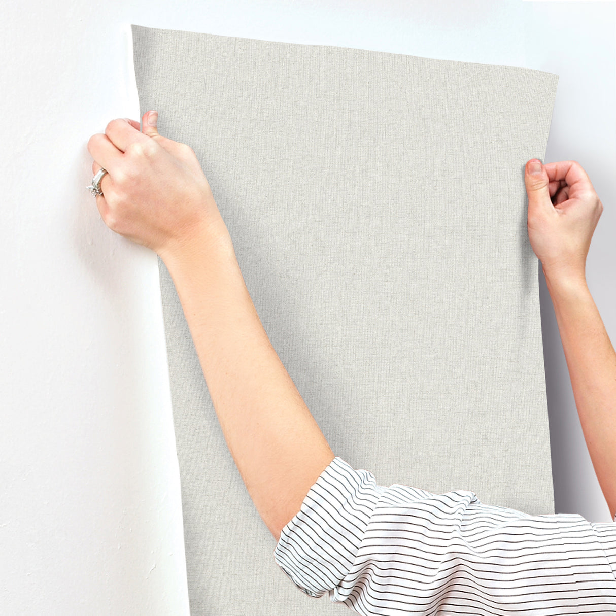 York Wallcoverings UW1125N Heathered Linen Off-White Faux Fa