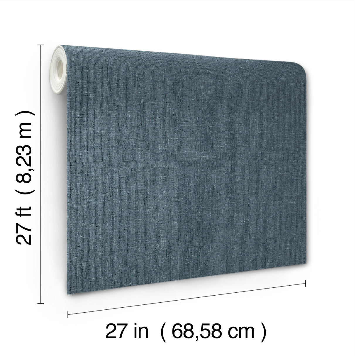 York Wallcoverings UW1127N Heathered Linen Indigo Faux Fabri