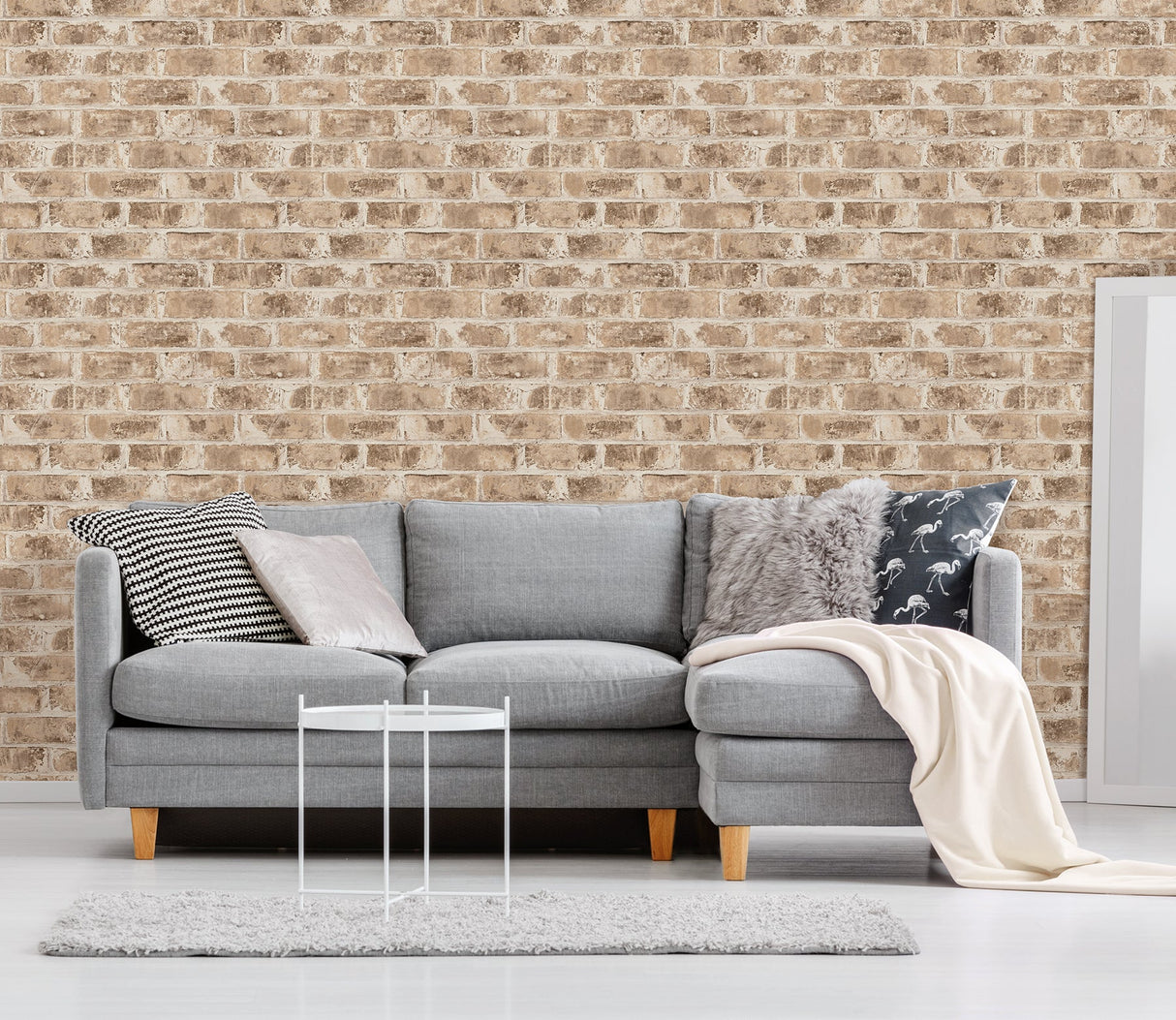 Brewster UW24762 Jomax Neutral Warehouse Brick Wallpaper