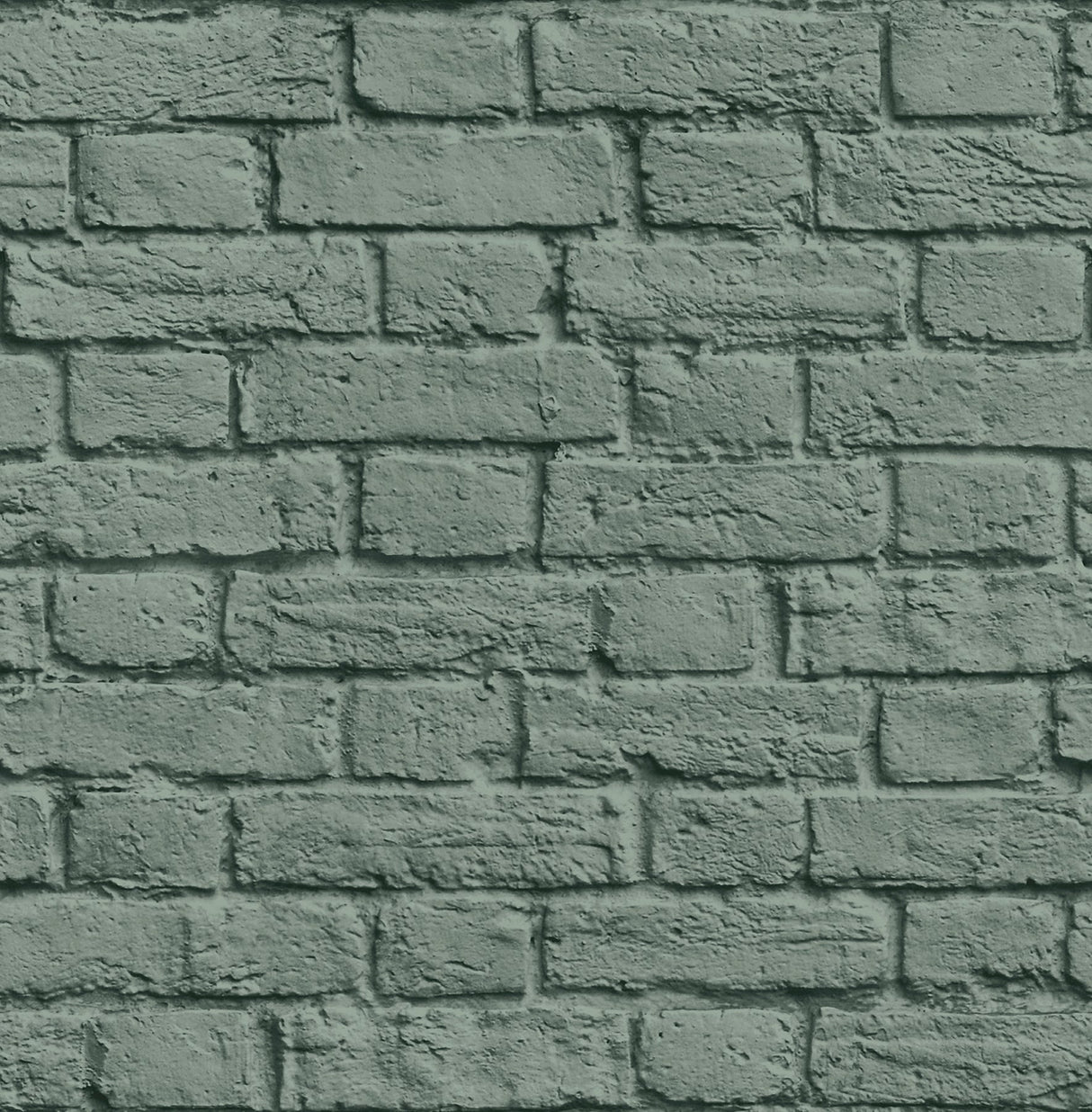 Brewster UW24765 Cologne Green Painted Brick Wallpaper