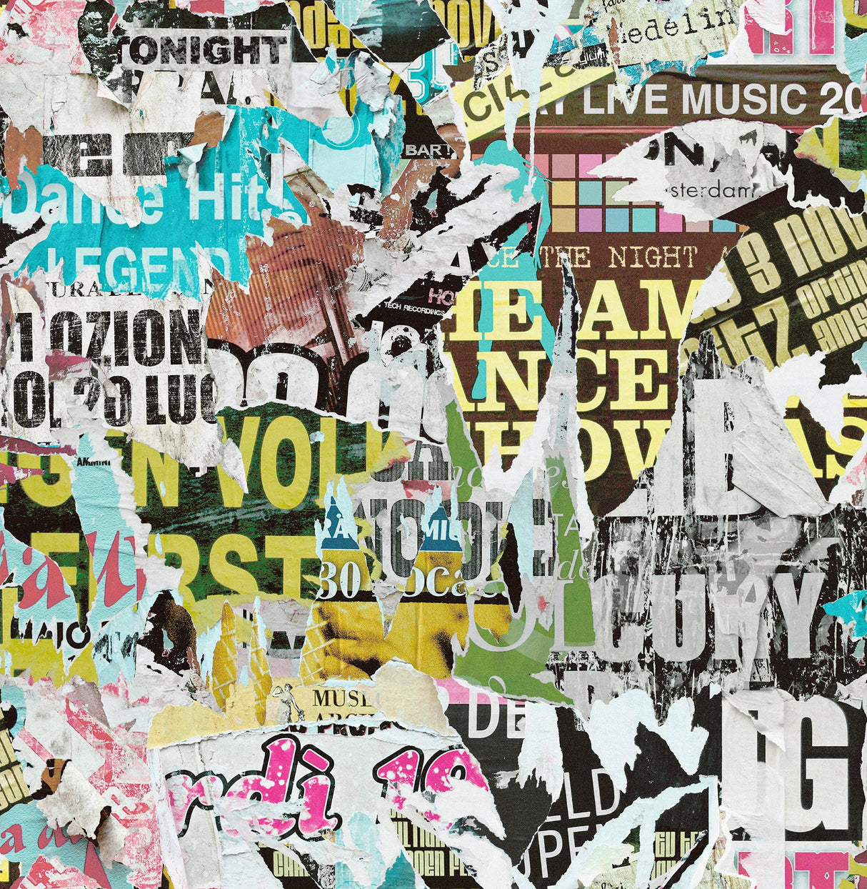 Brewster UW24770 Barbican Multicolor Ripped Poster Wallpaper