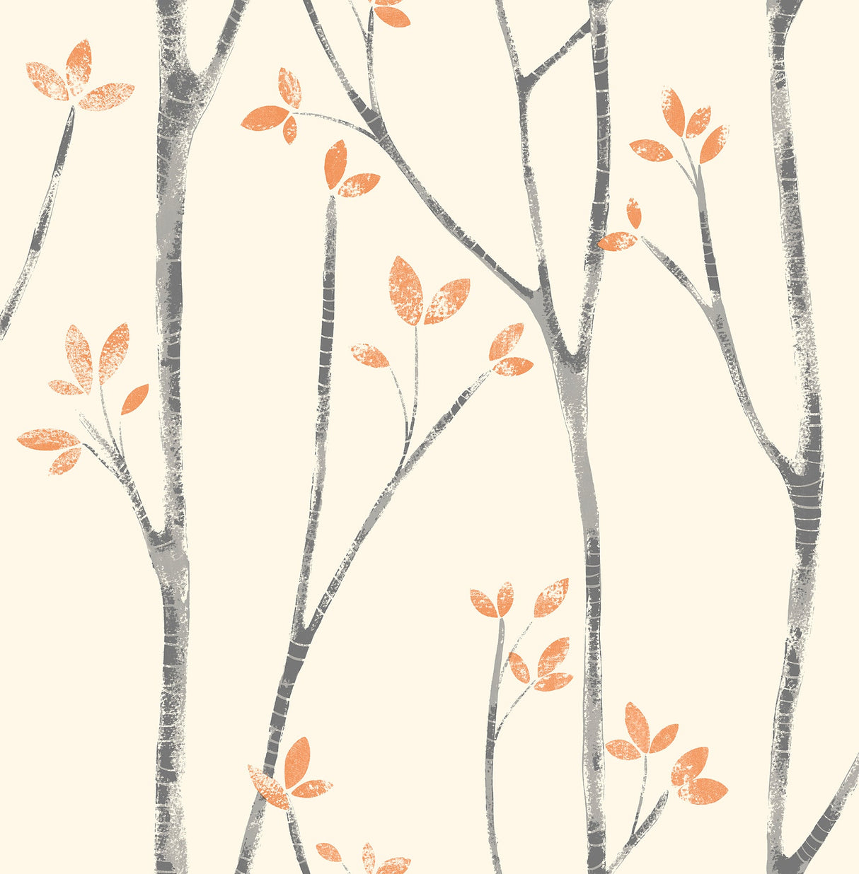 Brewster UW24775 Ingrid Orange Scandi Tree Wallpaper