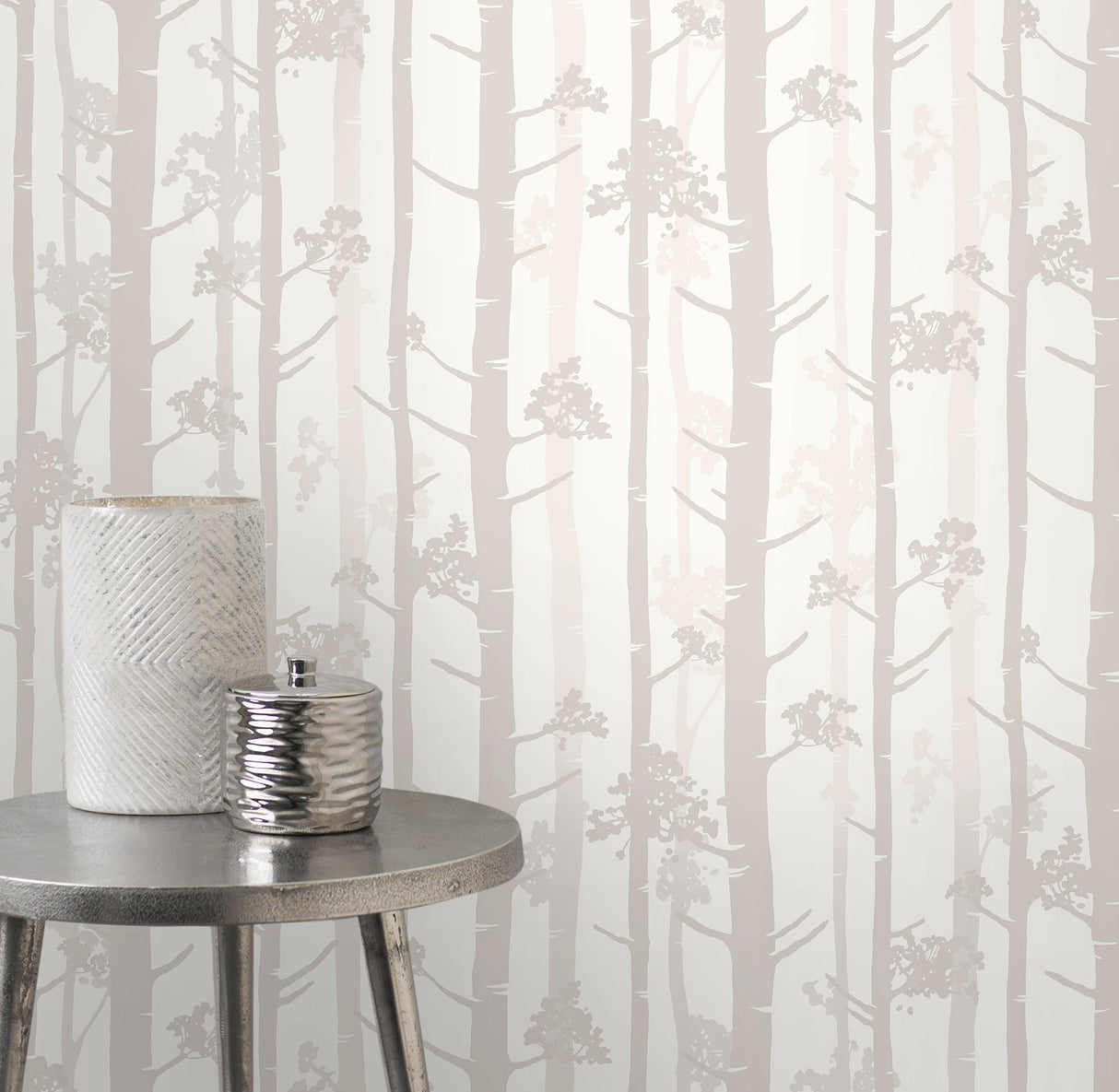 Brewster UW24778 Sydow Beige Birch Tree Wallpaper