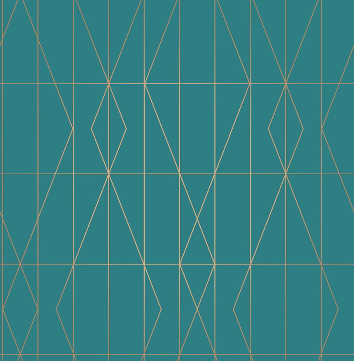 Brewster UW24786 LeVeque Teal Deco Diamond Geo Wallpaper