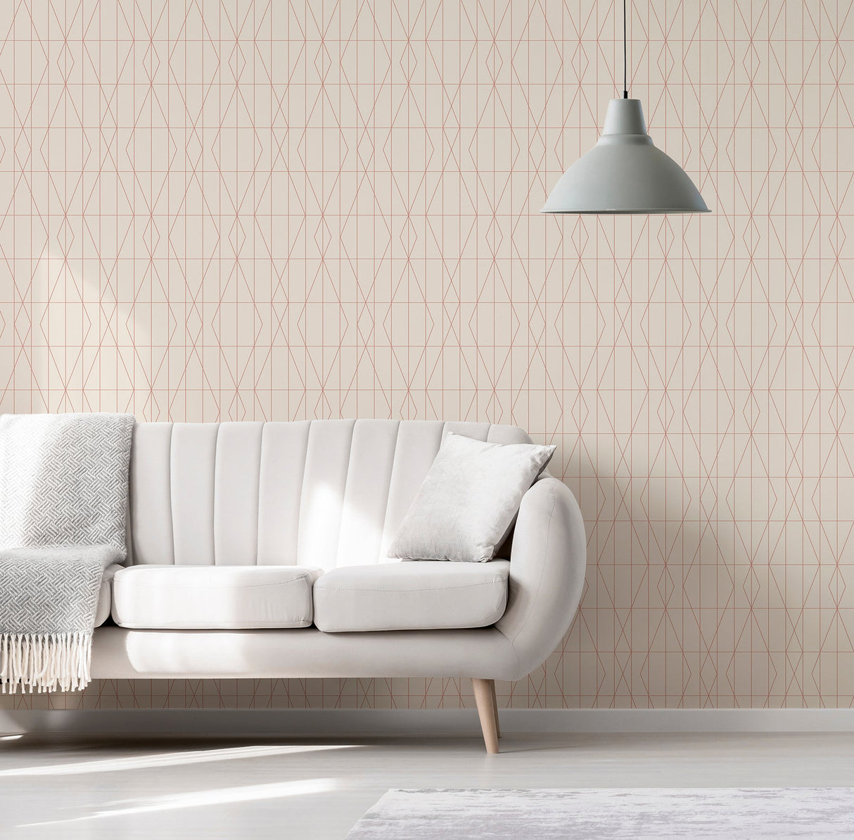 Brewster UW24787 LeVeque Cream Deco Diamond Geo Wallpaper