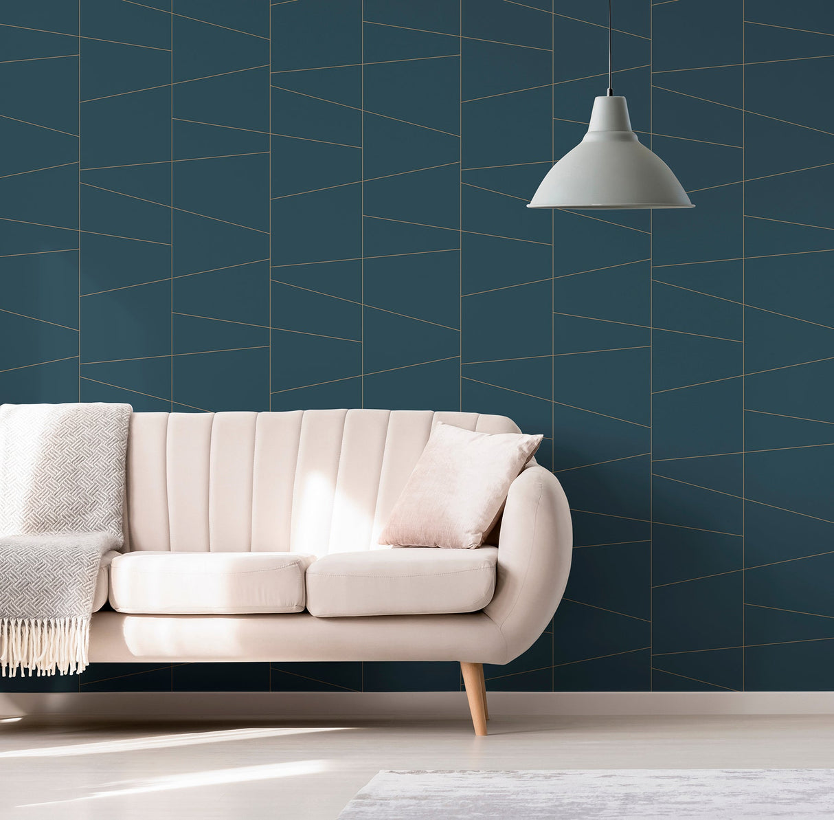 Brewster UW24789 Fairmont Blue Deco Fracture Wallpaper