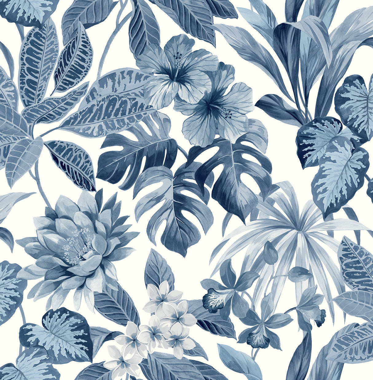 Brewster UW25891 Josefa Blue Tropical Wallpaper