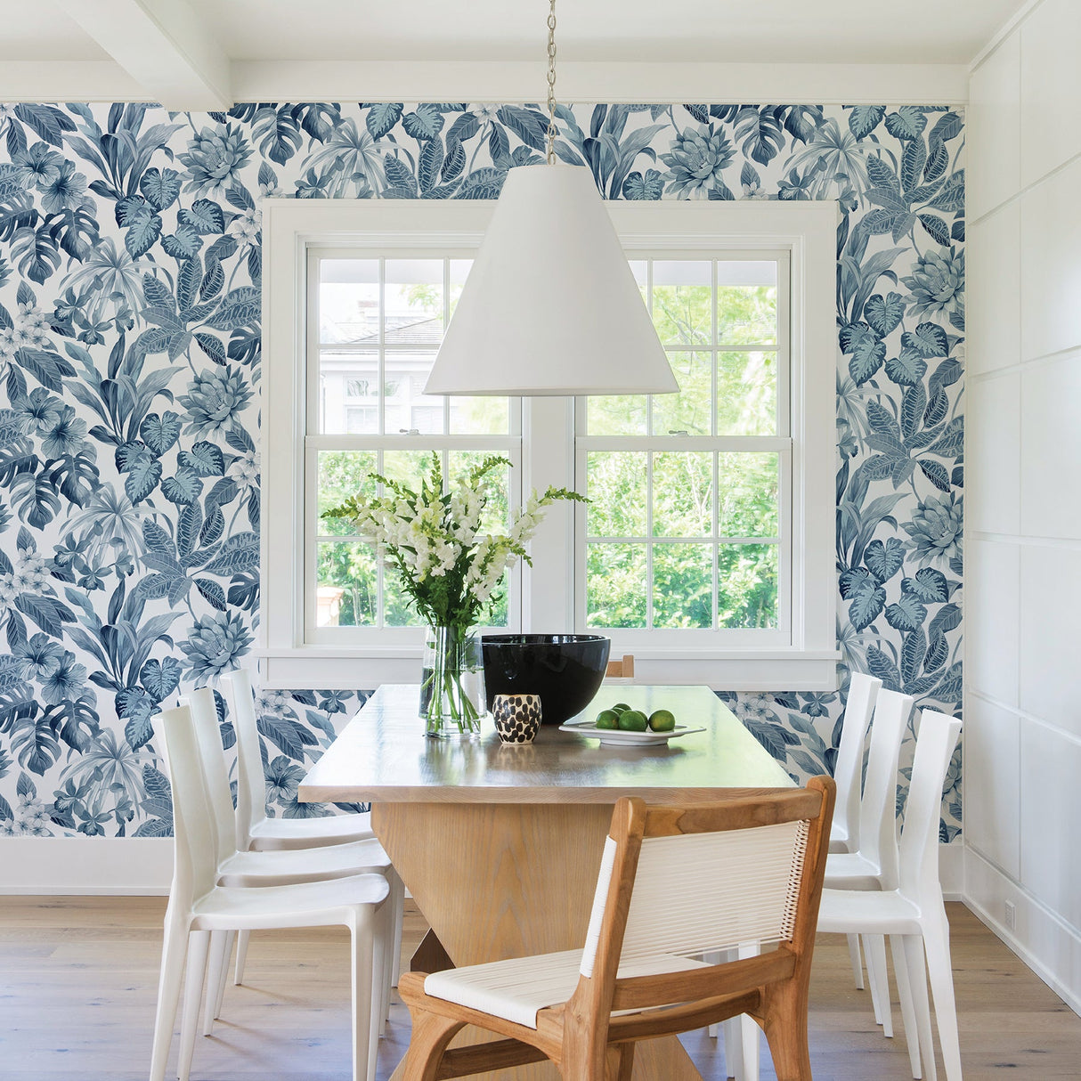 Brewster UW25891 Josefa Blue Tropical Wallpaper