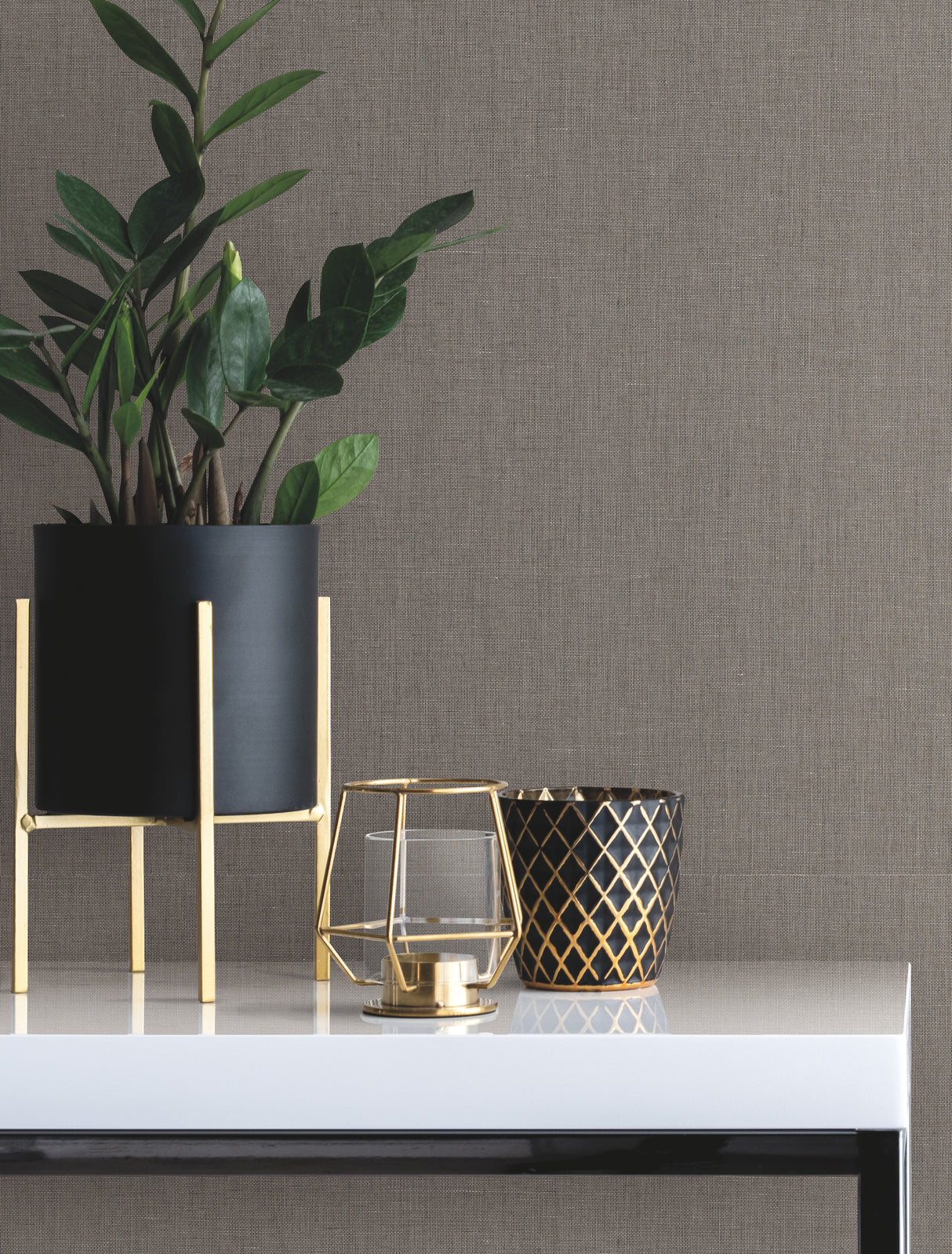 York VG4412 Crosshatch String Black & Grey Wallpaper