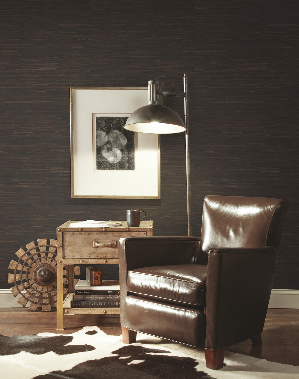York VG4415 Inked Grass Charcoal Wallpaper