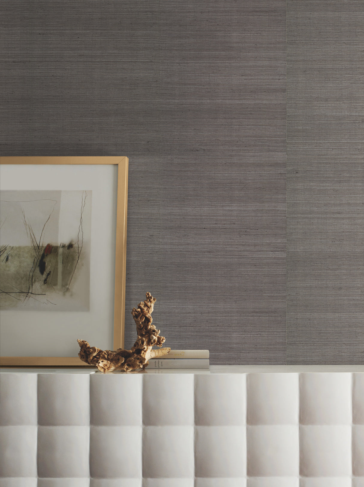 York VG4418 Sisal Grasscloth Silver Metallic Wallpaper
