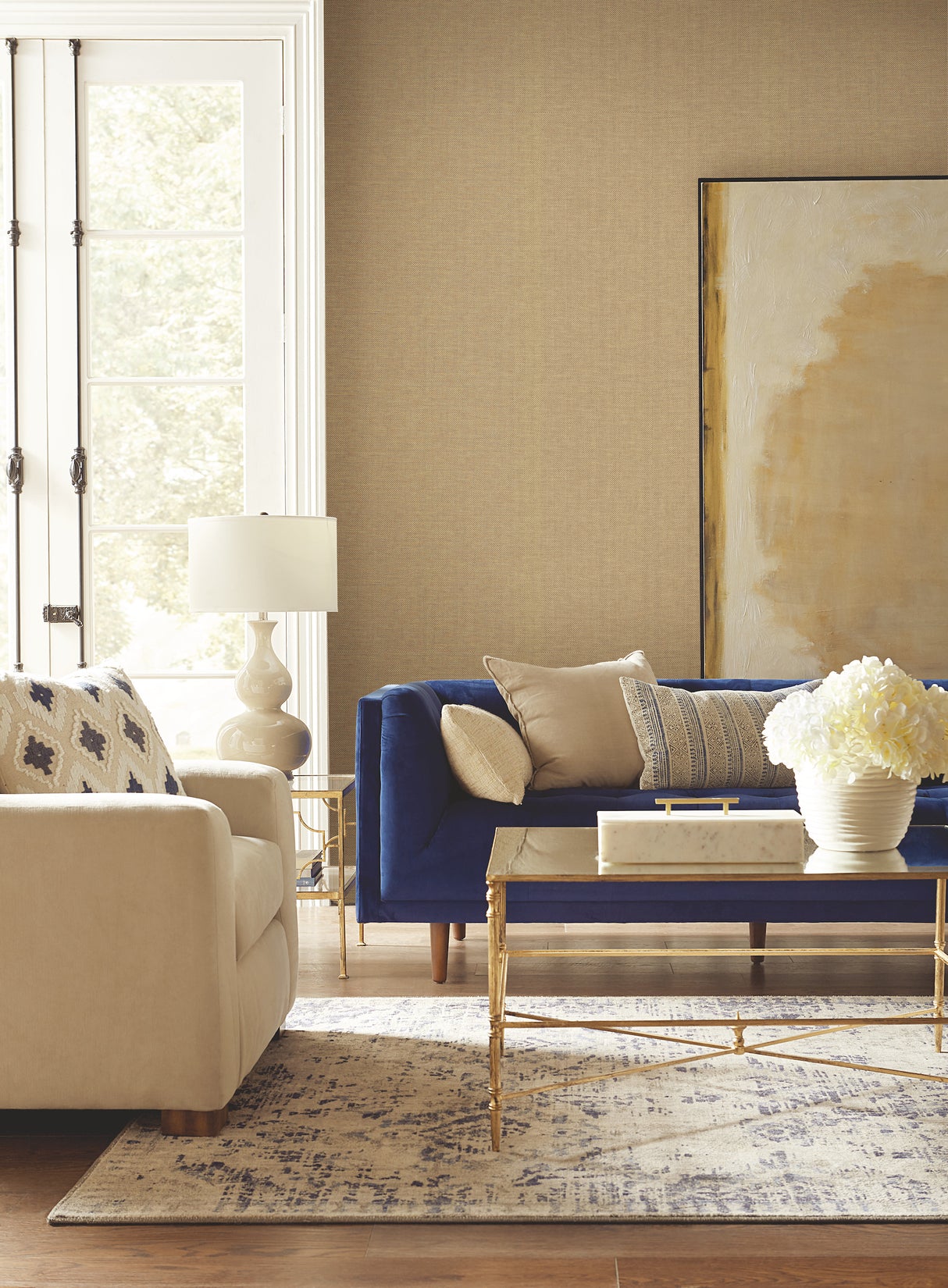 York VG4422 Woven Crosshatch White Wallpaper