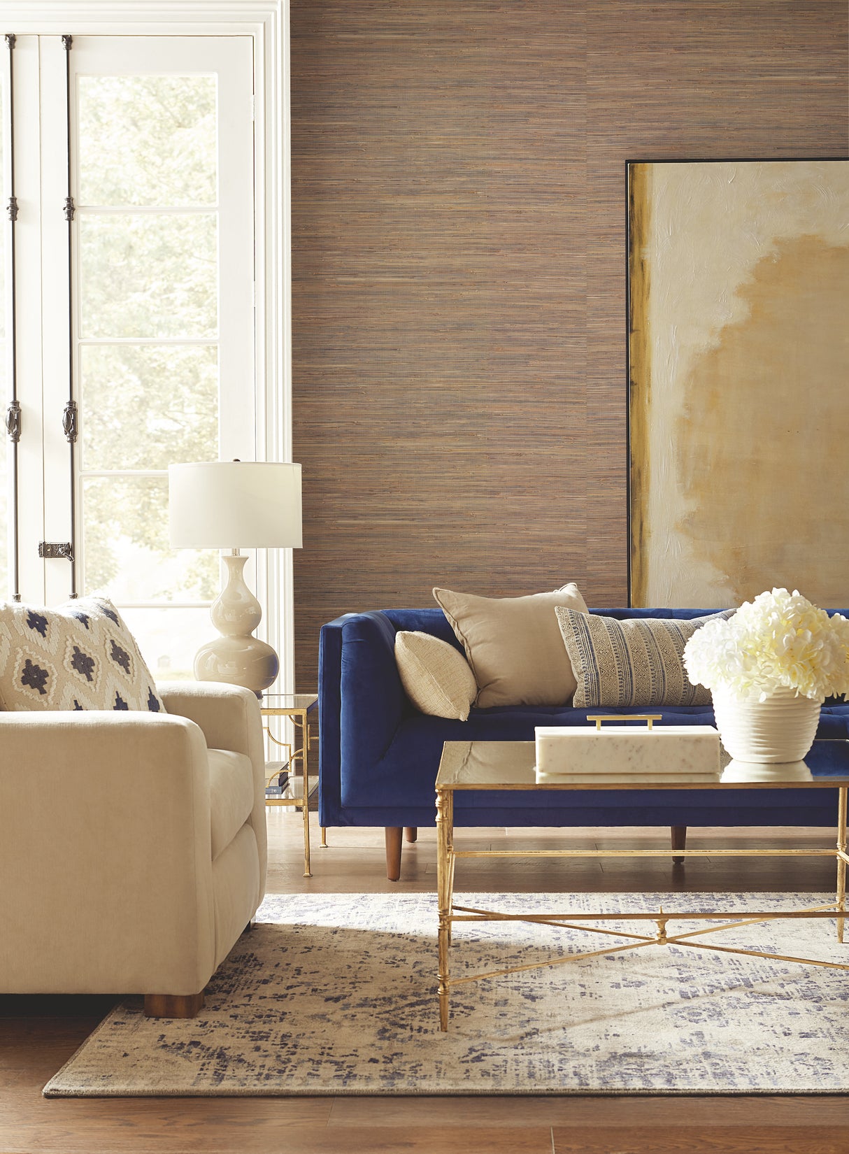 York VG4436 Knotted Grass Brown Wallpaper