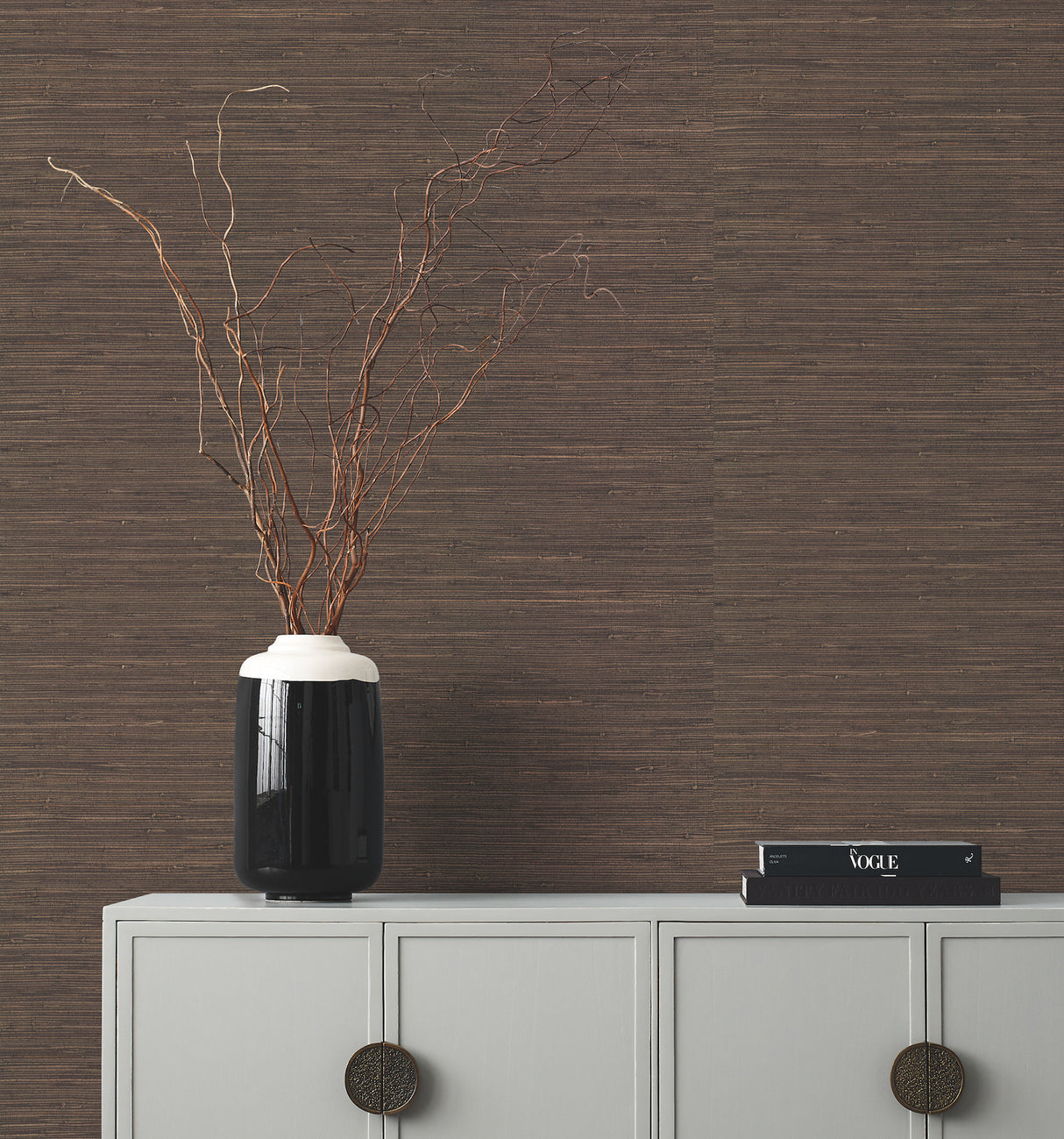 York VG4437GV Knotted Grass Brown Wallpaper