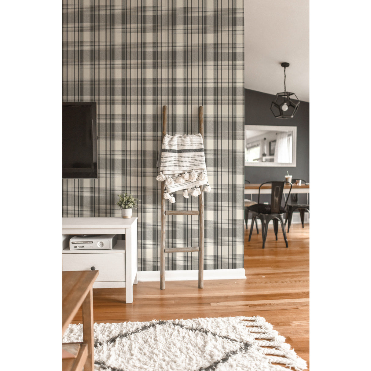 York VN0466 Bartola Plaid Black Wallpaper