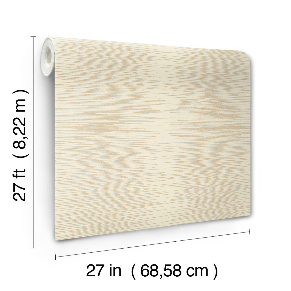 Ronald Redding VR1501 Operetta Cream Metallic Columns Wallpaper