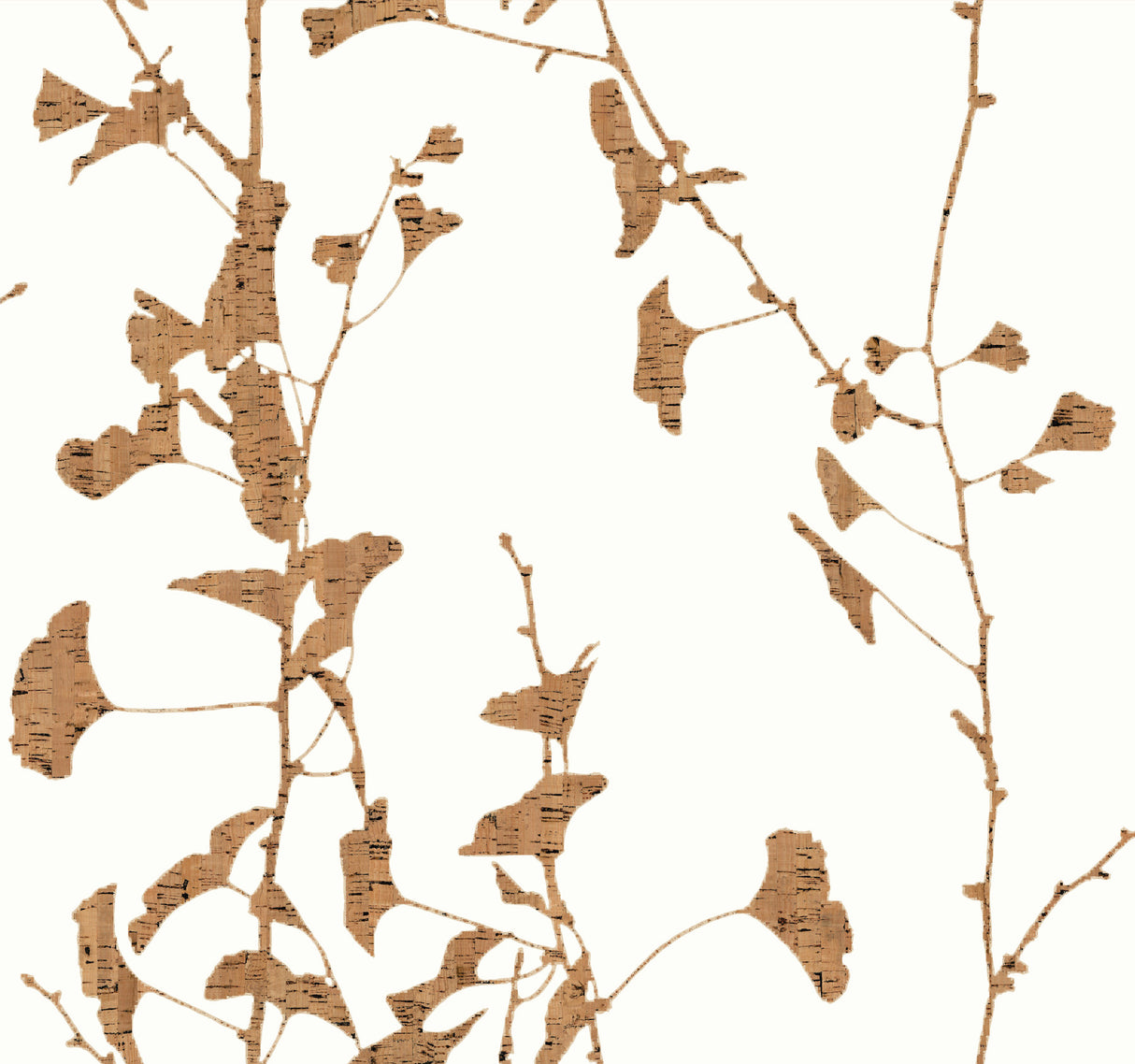 Ronald Redding VR1509 Ginkgo Silhouette Light Brown Cork Wallpaper