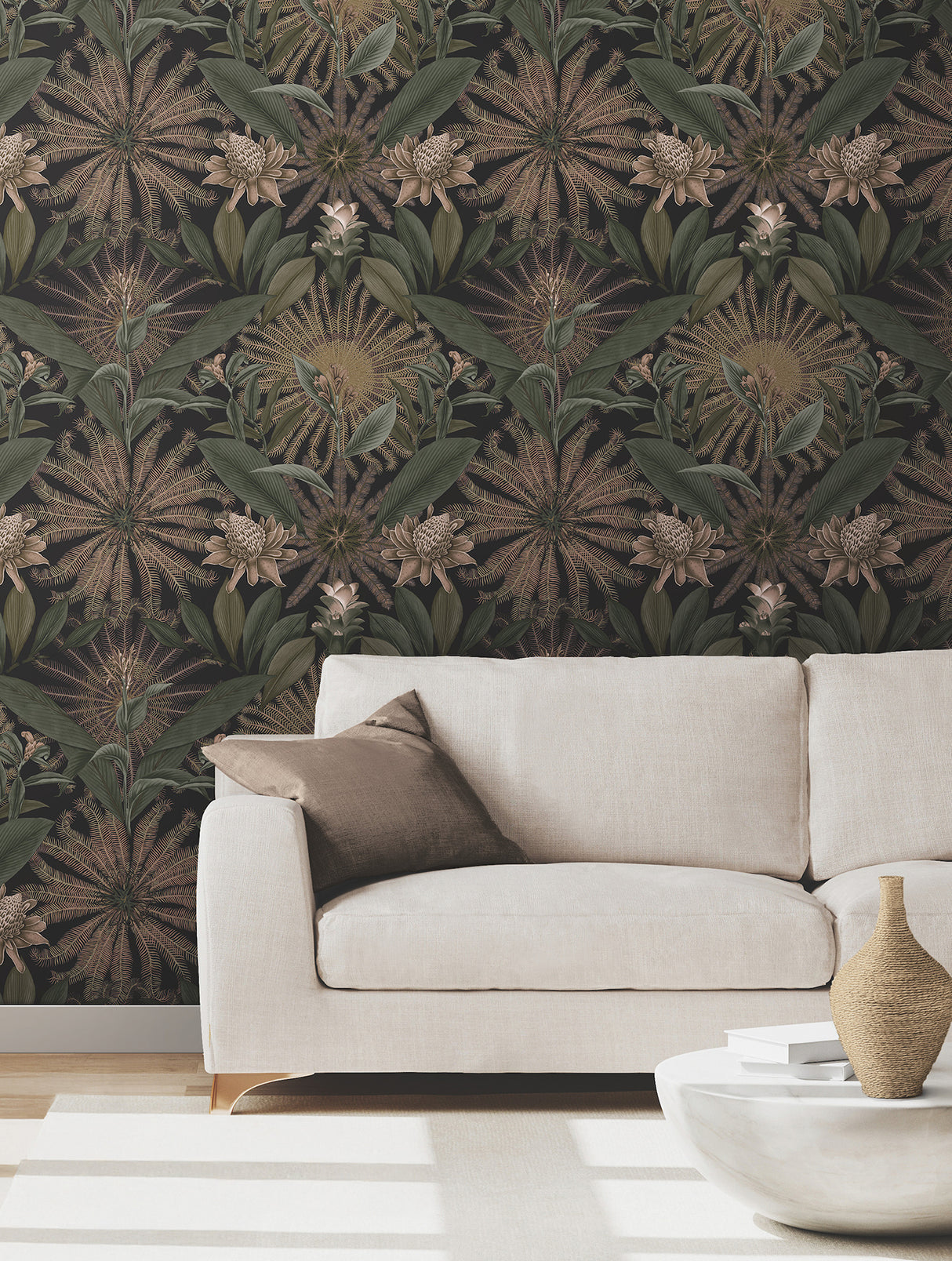 Ronald Redding VR1529 Enchanted Garden Chocolate Tropical Wallpaper