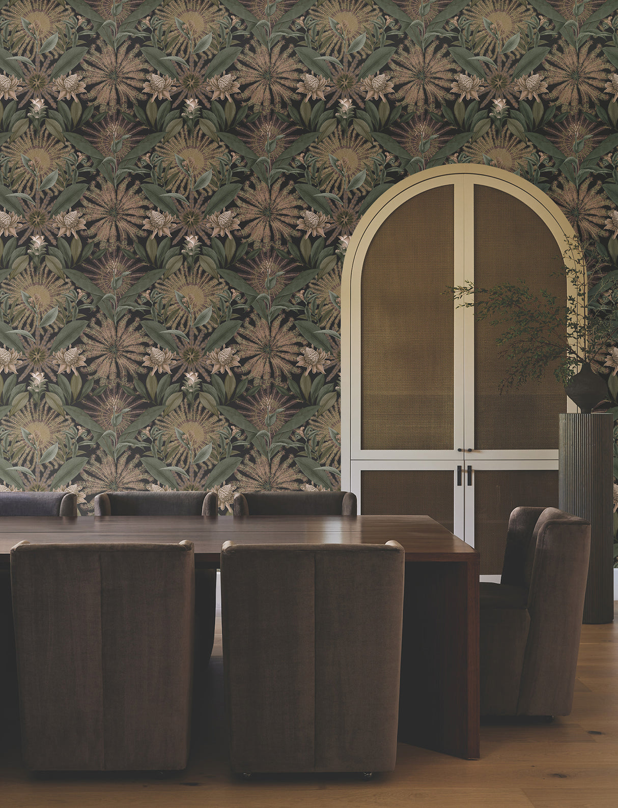 Ronald Redding VR1529 Enchanted Garden Chocolate Tropical Wallpaper