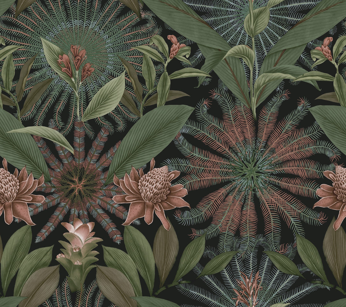Ronald Redding VR1530 Enchanted Garden Green Tropical Wallpa