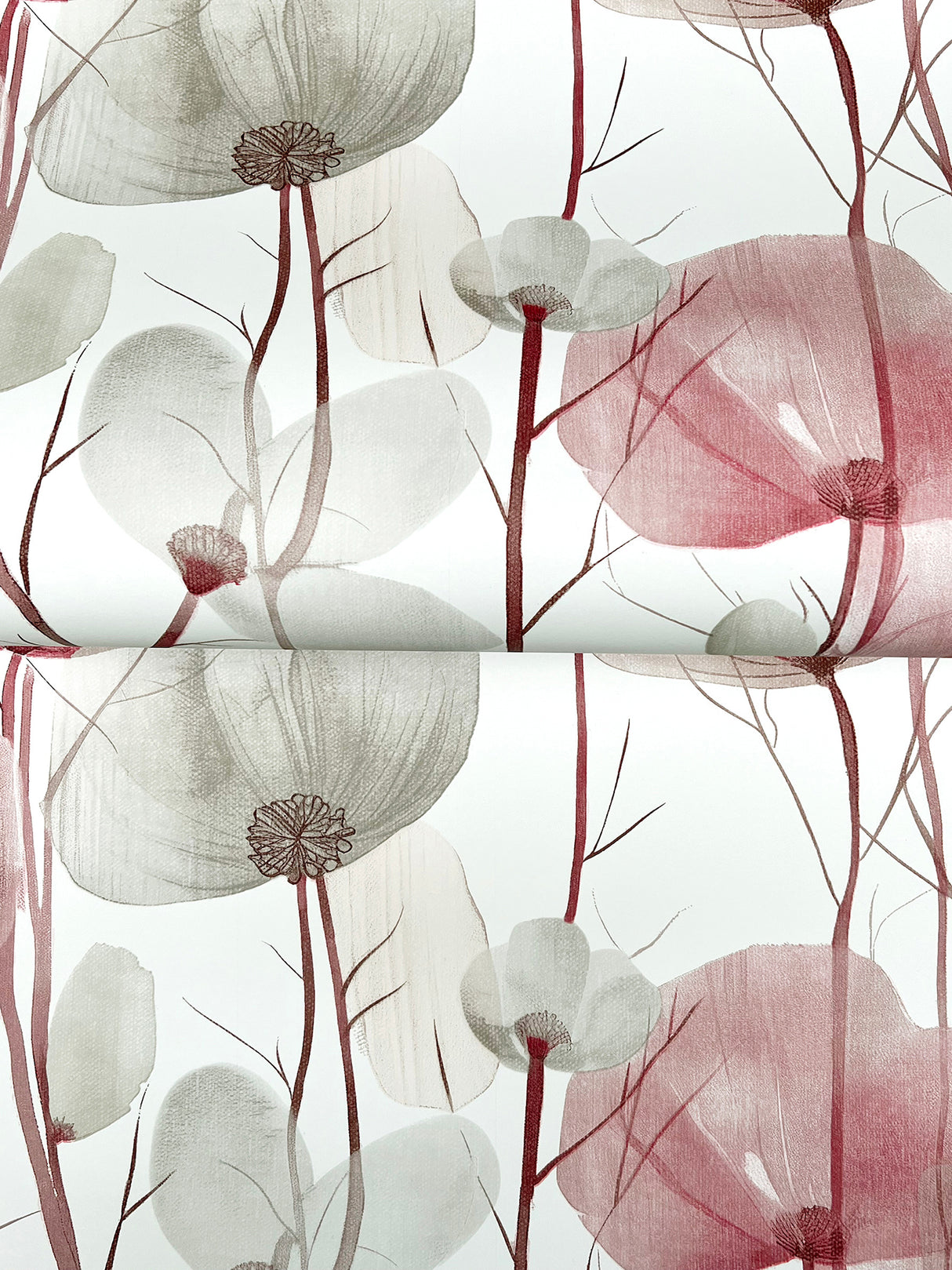 Ronald Redding VR1536 Cotswolds Poppies Red Floral Wallpaper