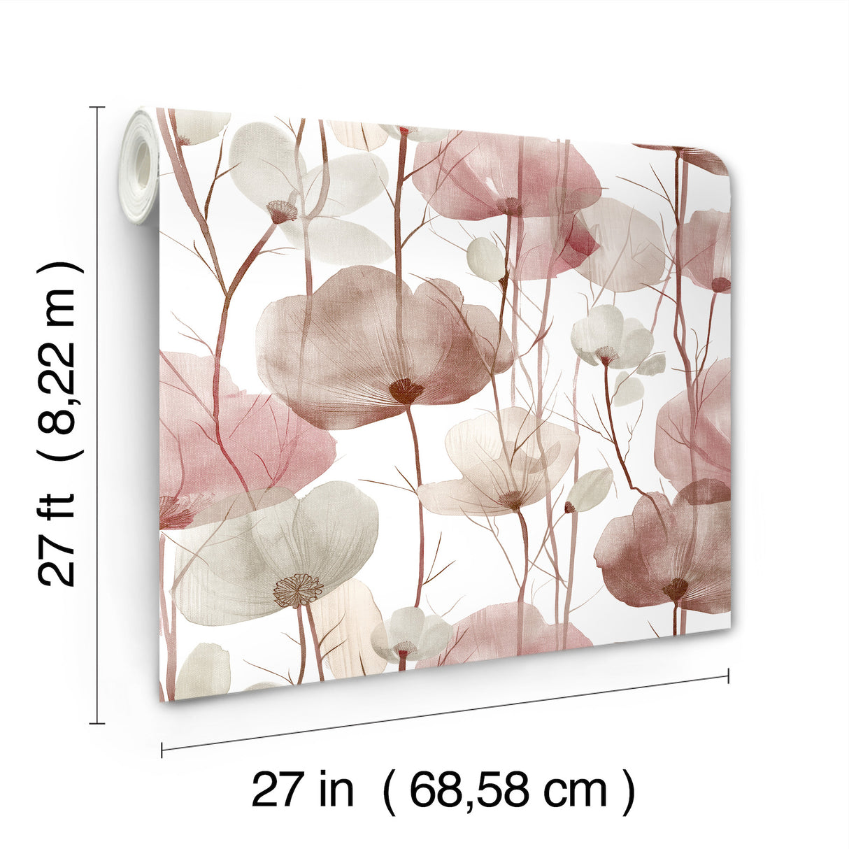 Ronald Redding VR1536 Cotswolds Poppies Red Floral Wallpaper