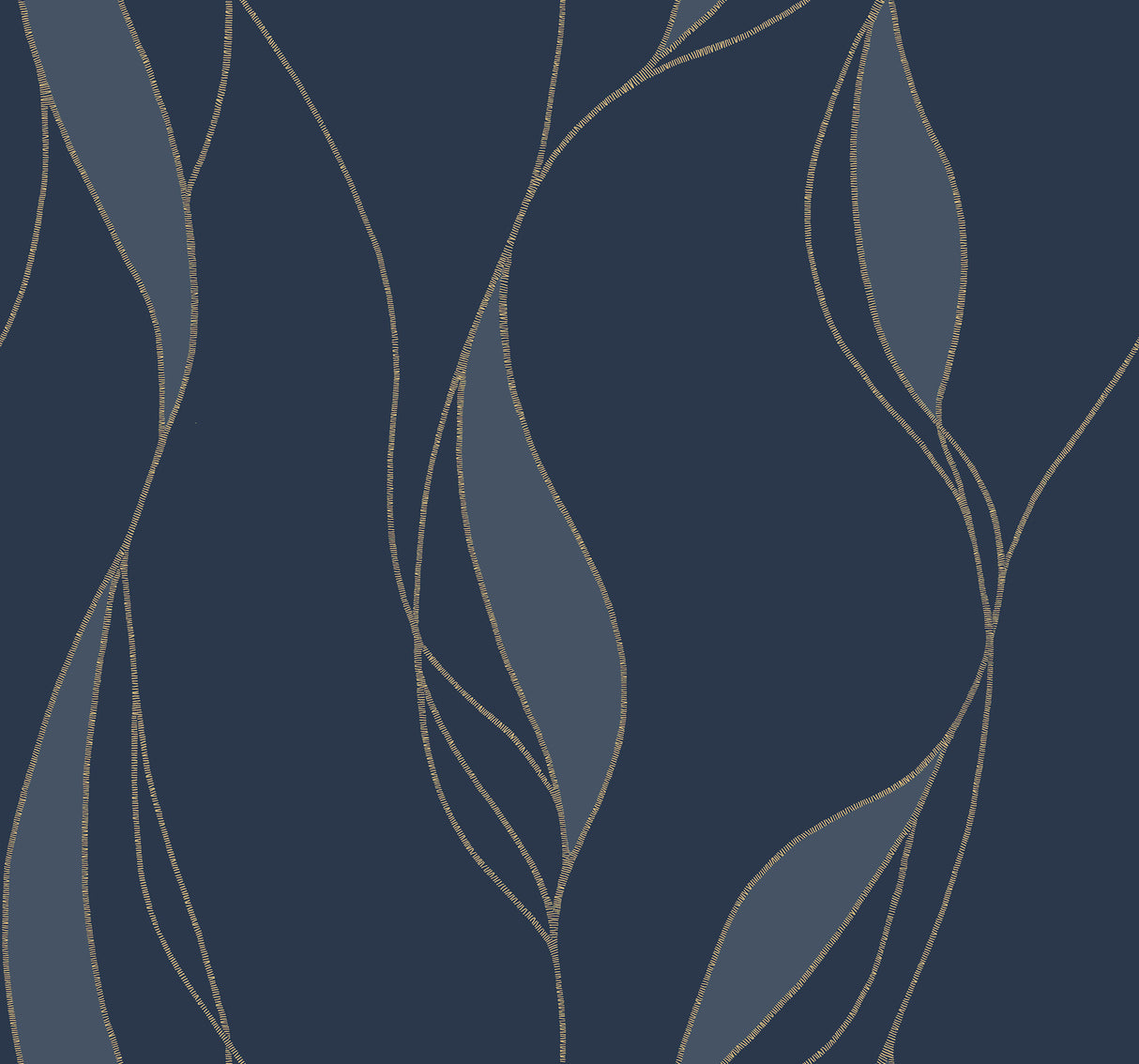 Ronald Redding VR1548 Society Hill Navy Abstract Leaf Wallpaper