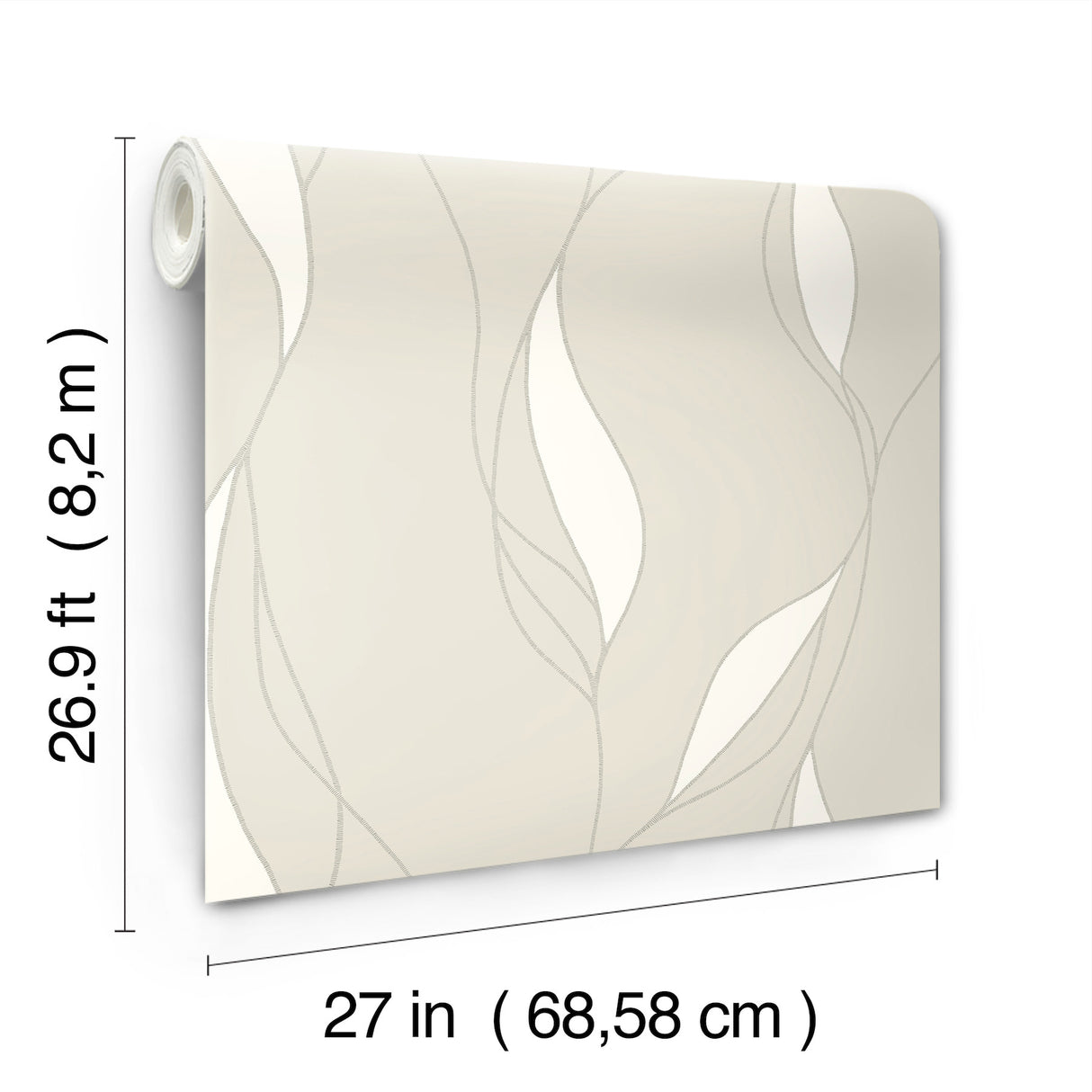 Ronald Redding VR1550 Society Hill Dove Abstract Leaf Wallpaper