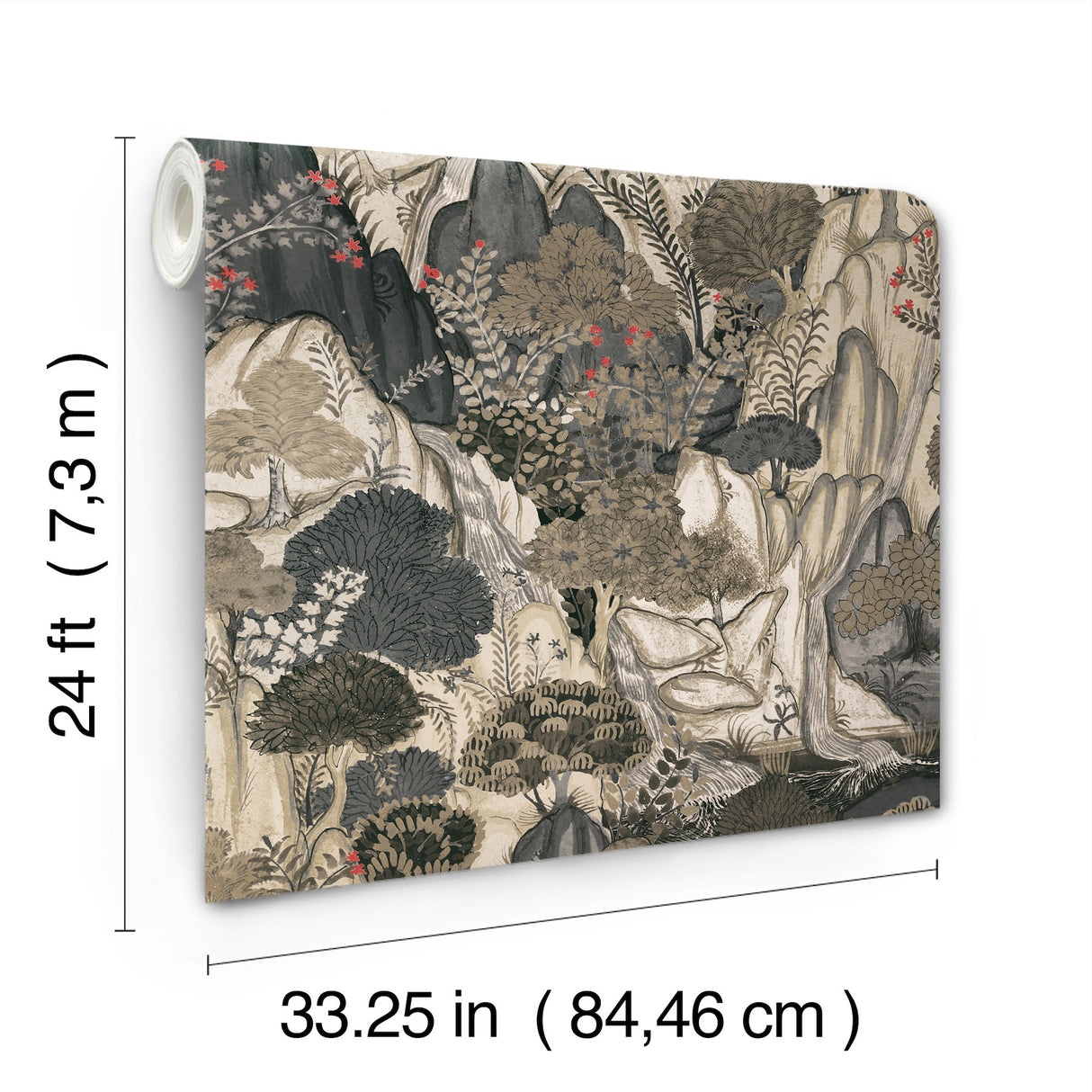 Ronald Redding VR1555 Falling Waters Neutral Scenic Wallpaper
