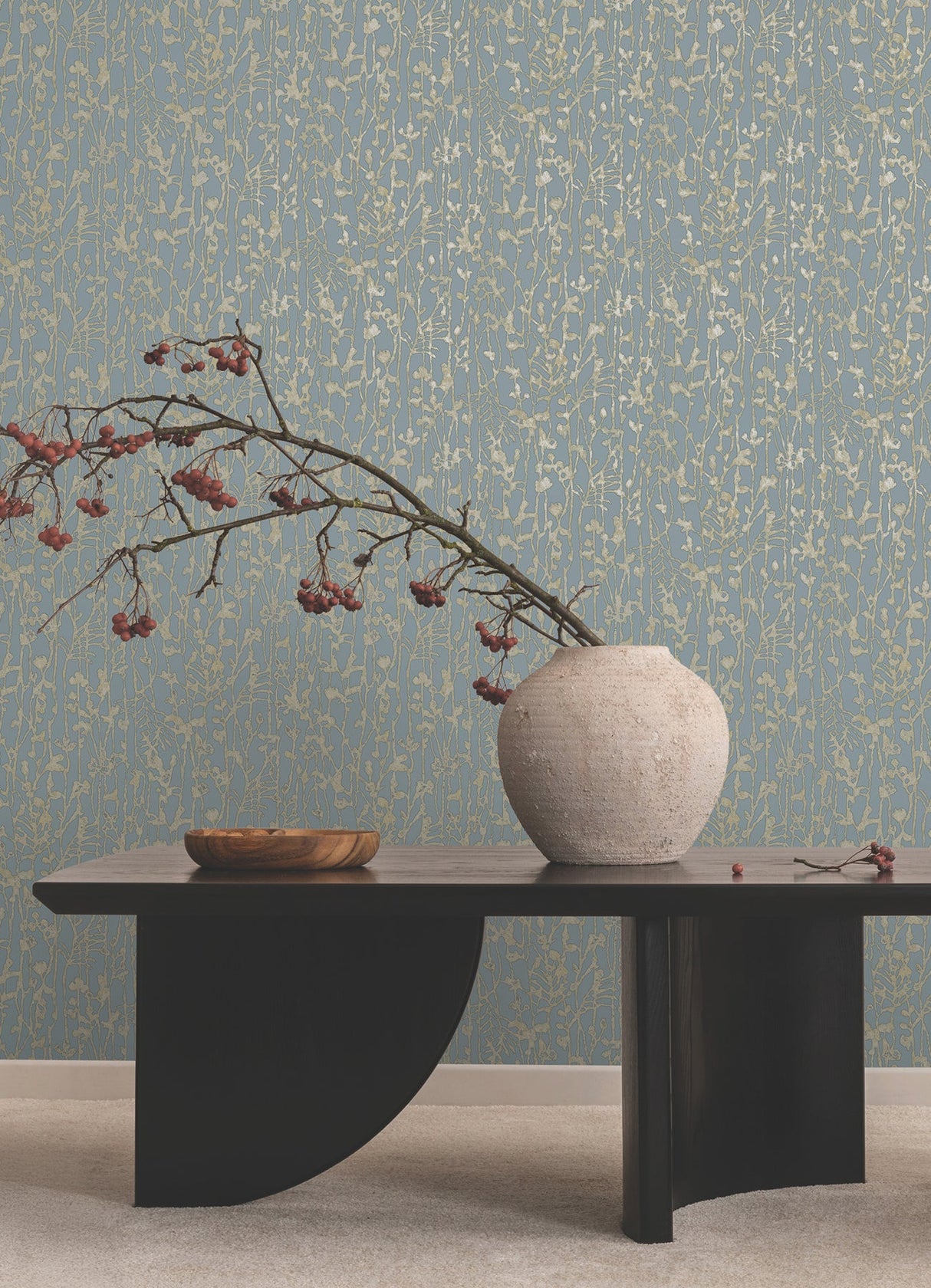 Ronald Redding VR1557 Filigree Light Blue Abstract Wallpaper