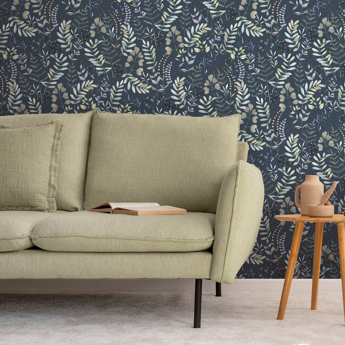 Veer Decor Olivia Botanical Navy Blue Wallpaper VRBT01-586