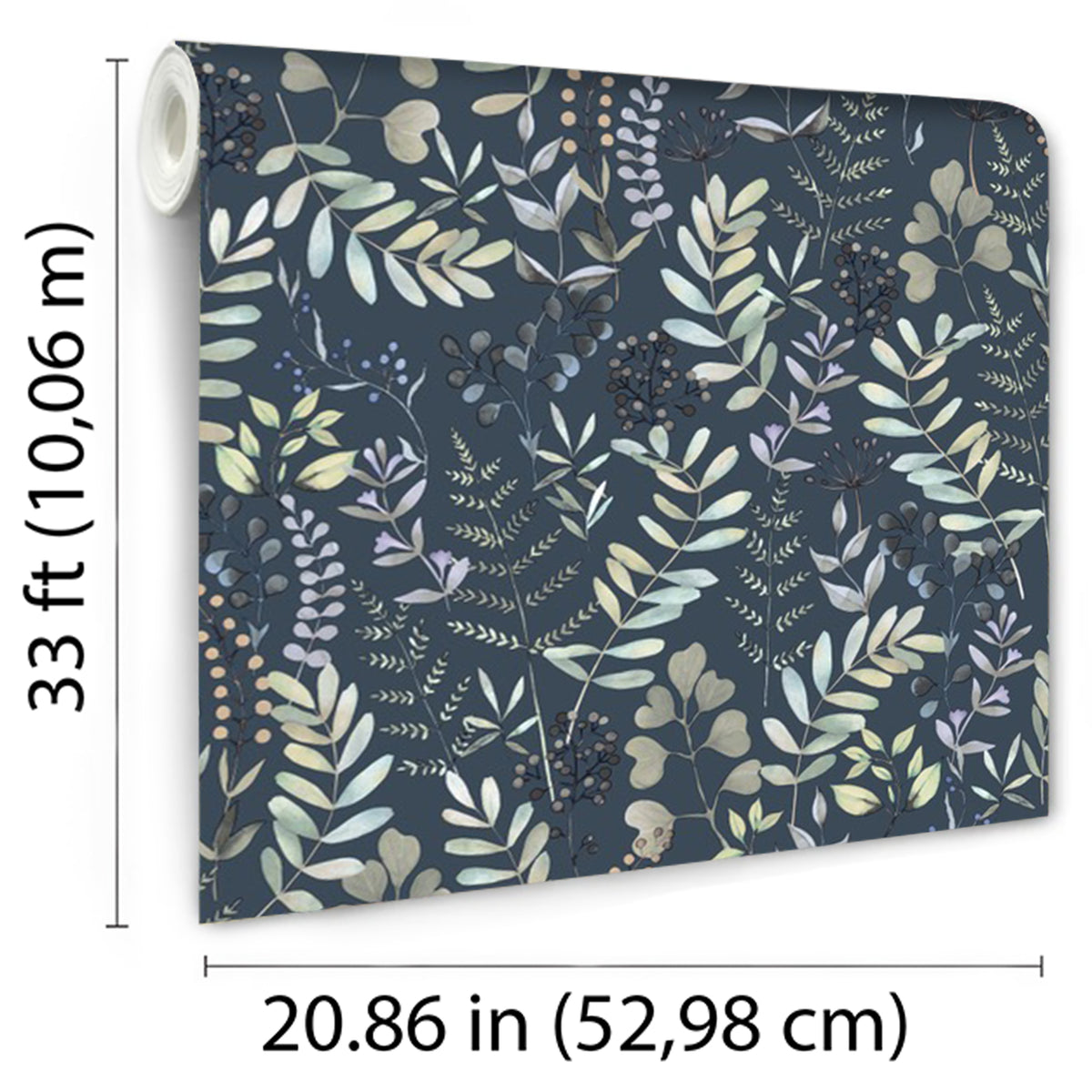 Veer Decor Olivia Botanical Navy Blue Wallpaper VRBT01-586