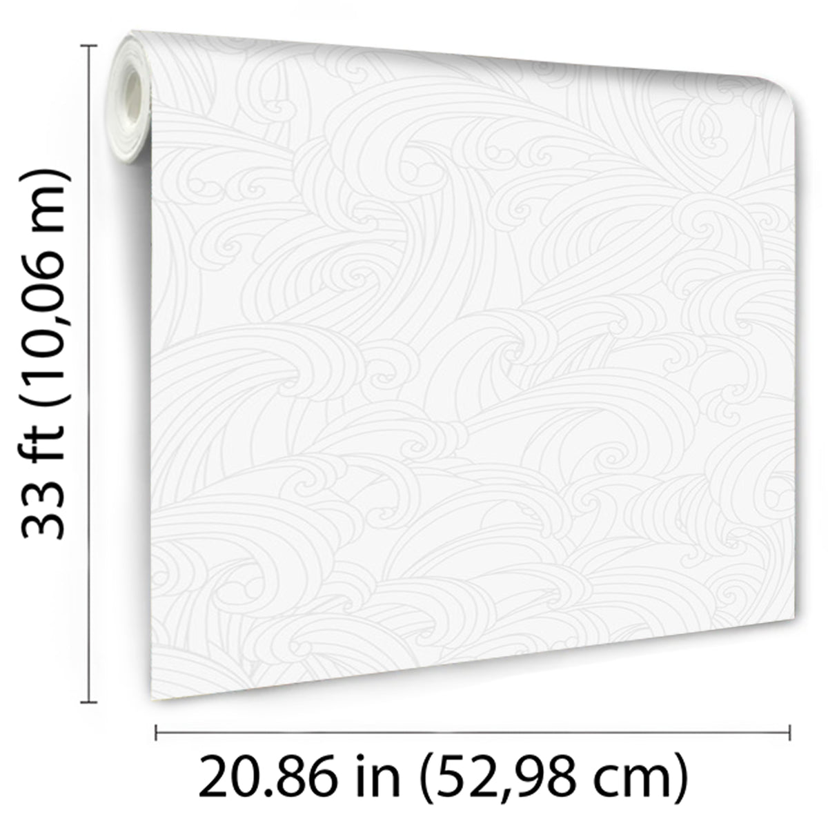 Veer Decor Big Wave White Wallpaper VREL00-926