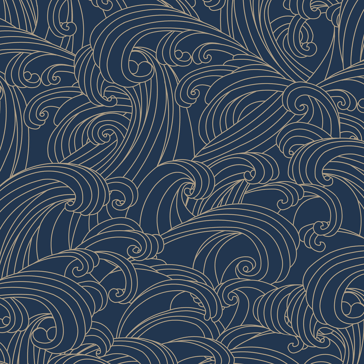 Veer Decor Big Wave Blue Wallpaper VREL01-926