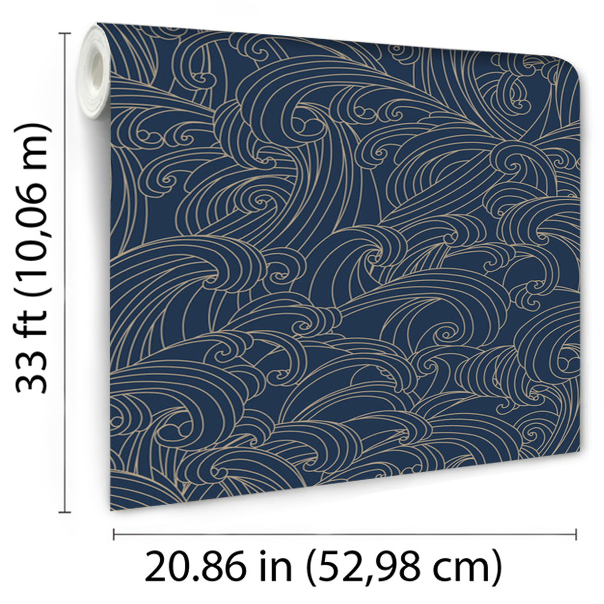 Veer Decor Big Wave Blue Wallpaper VREL01-926