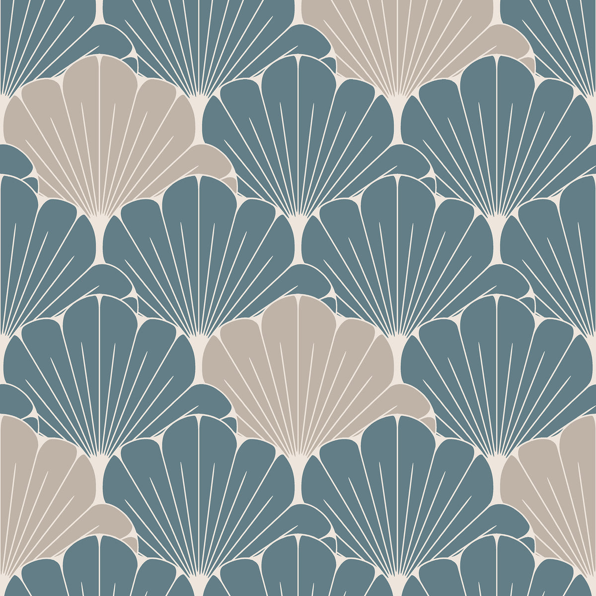 Veer Decor Giant Art Deco Gingko Leaf Green Wallpaper VREL04