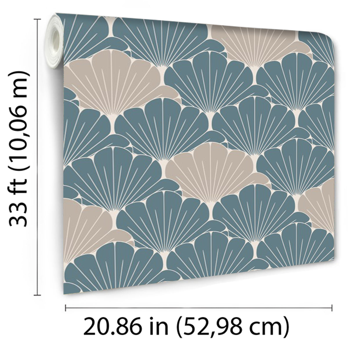 Veer Decor Giant Art Deco Gingko Leaf Green Wallpaper VREL04