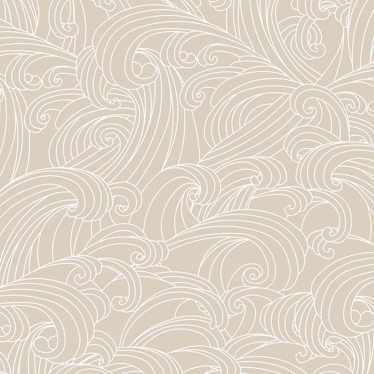 Veer Decor Big Wave Beige Cream Wallpaper VREL07-926