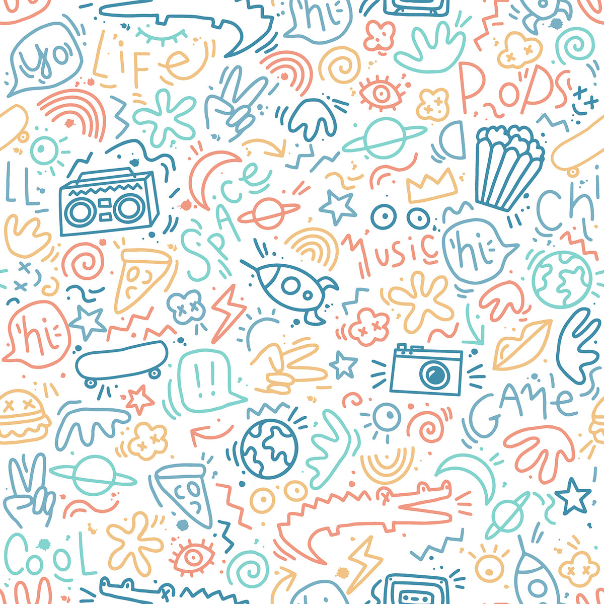 Veer Decor Doodle Multi Wallpaper VRKG10-754