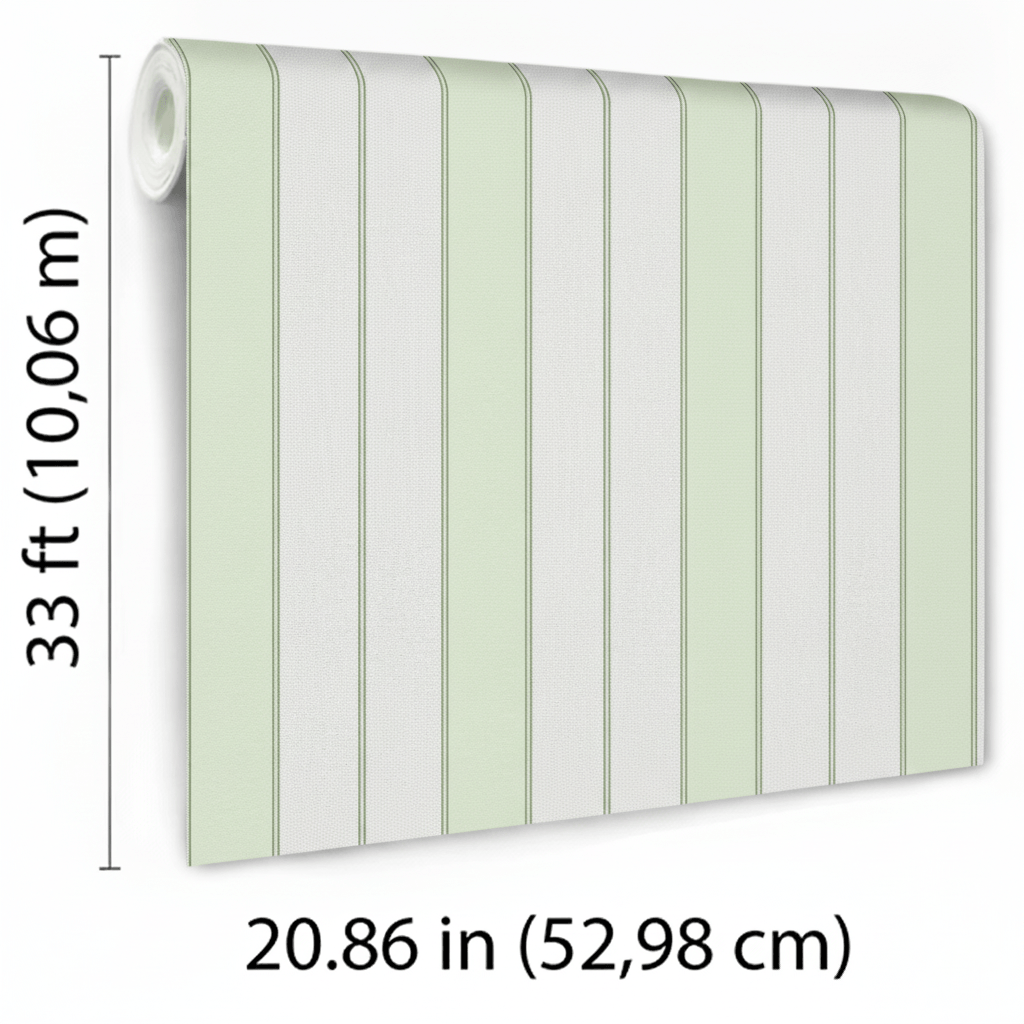 Veer Decor Sculpted Panel Stripe Green Wallpaper VRMB007-106