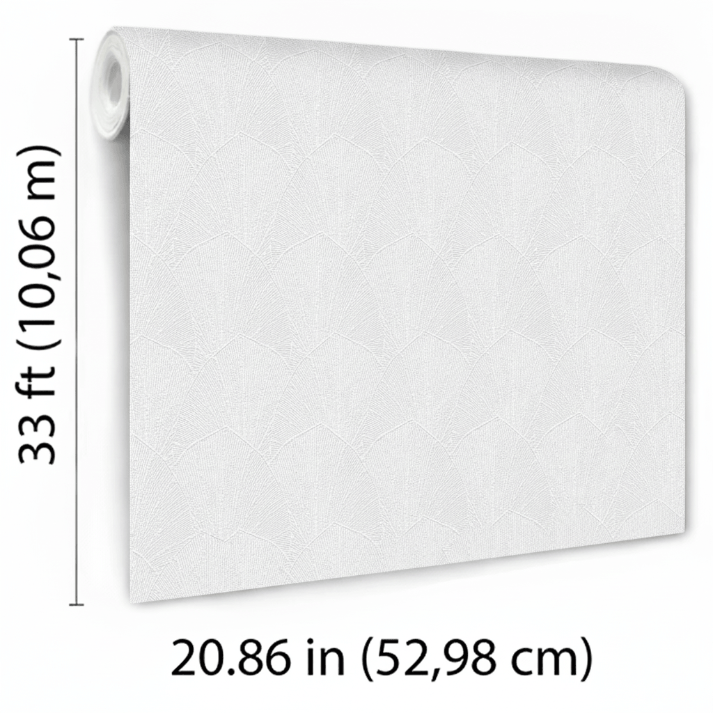 Veer Decor Sculpted Fan Leaf Light Grey Wallpaper VRMB331-10